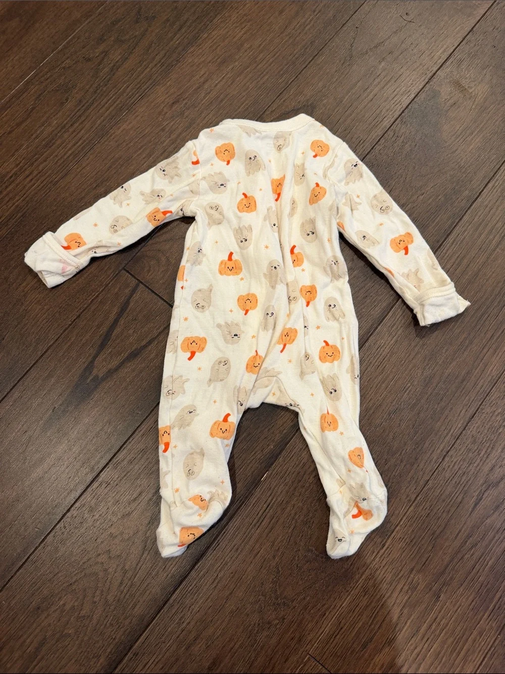 Old Navy Pumpkin Print Zipper One-Piece Size 0-3 Months - C39-144